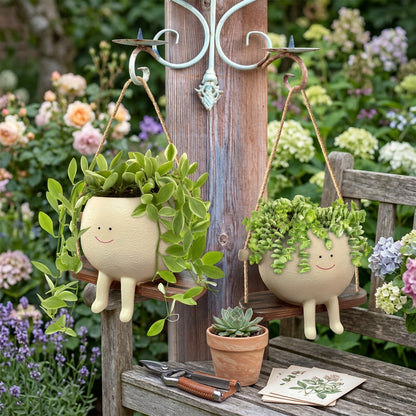 Smiling Face Swing Planter